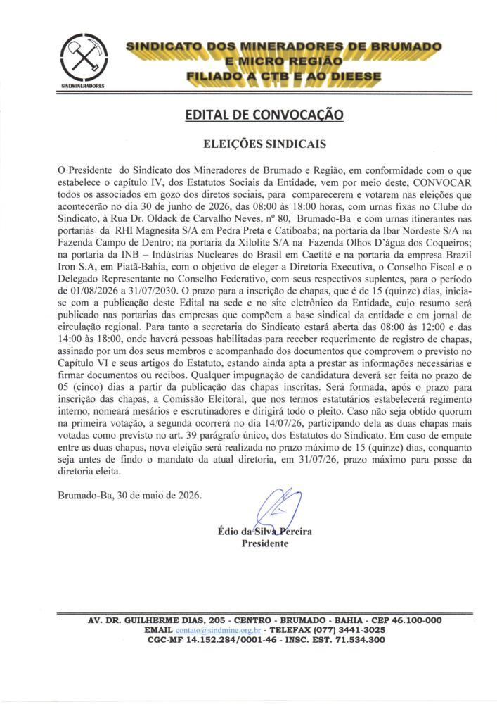 Edital de Convocação - Assembléia Geral Extraordinária - RHI Magnesita S/A